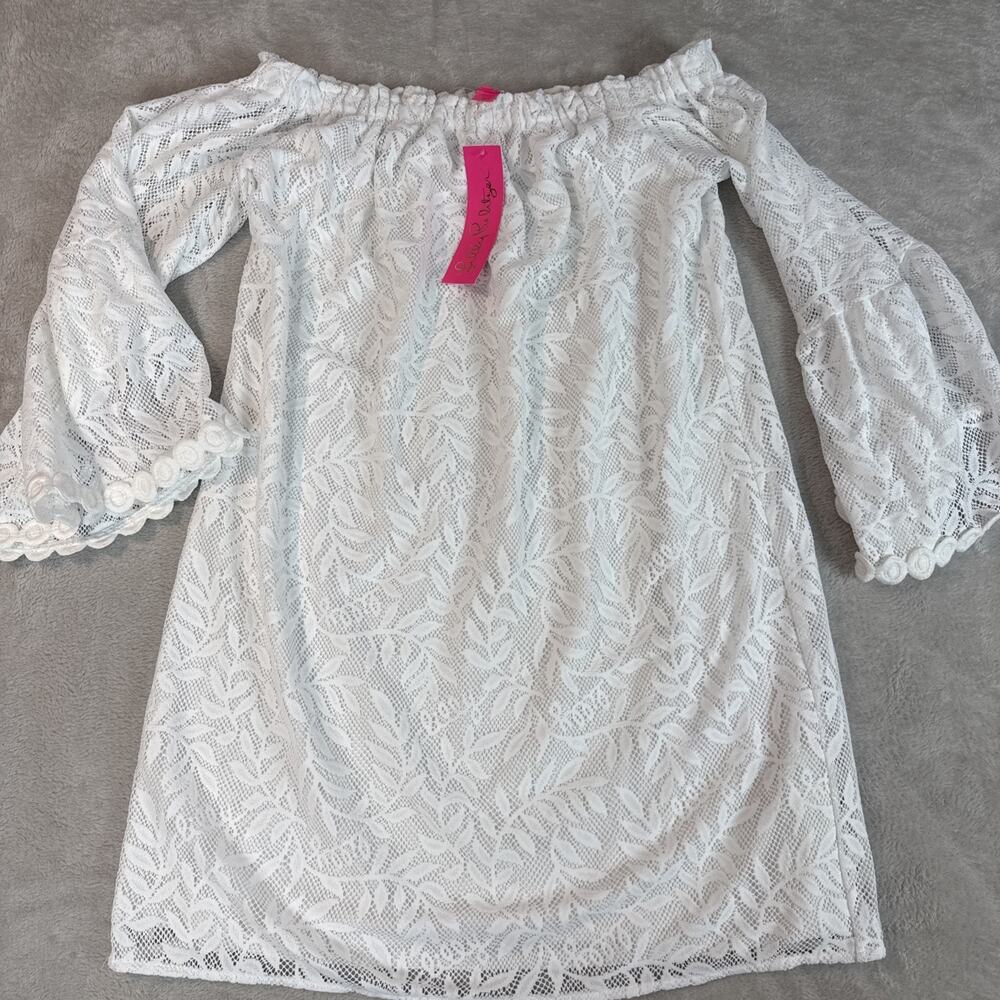 NWT Lilly Pulitzer Nevie Dress White Lace Sz S Bell Boho Coastal Festival $178